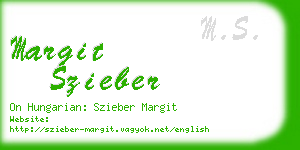margit szieber business card